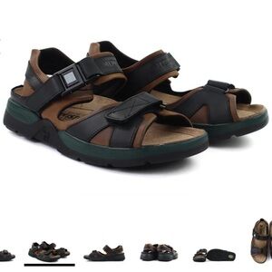 Mephisto Shark sandals Dark brown and black Size 43 = Size 9 Made in Portugal